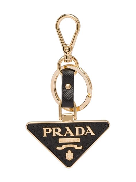 prada logo plaque pouch keyring|prada keychains for women.